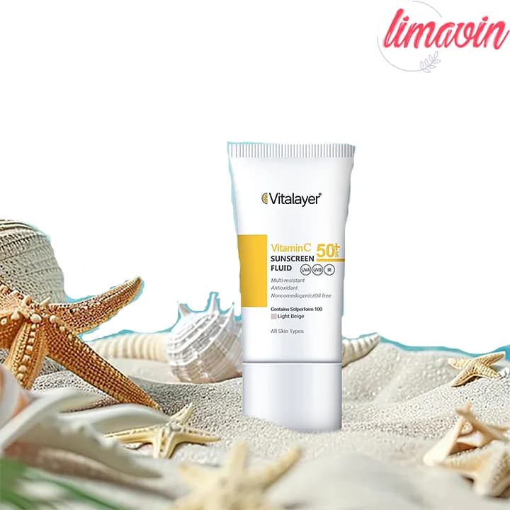 فلوئید ضدآفتاب رنگی ویتالیر 50 SPF، مدل Vitamin C مناسب انواع پوست رنگ متوسط حجم 50 میلی‌لیتر — تصویر ۳