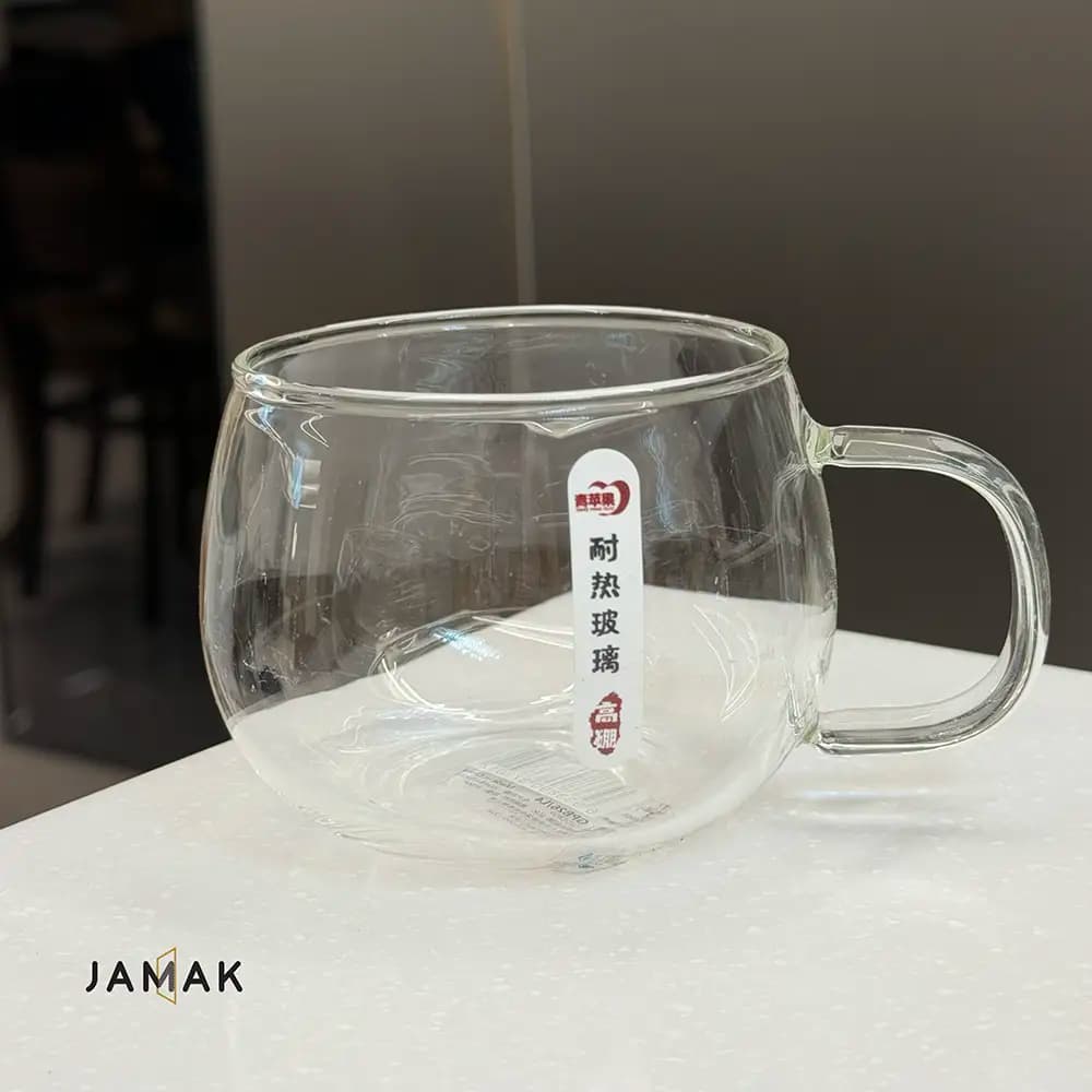ماگ شیشه‌ای پیرکس دسته رنگی Deli Glassware – یک عددی — تصویر ۲