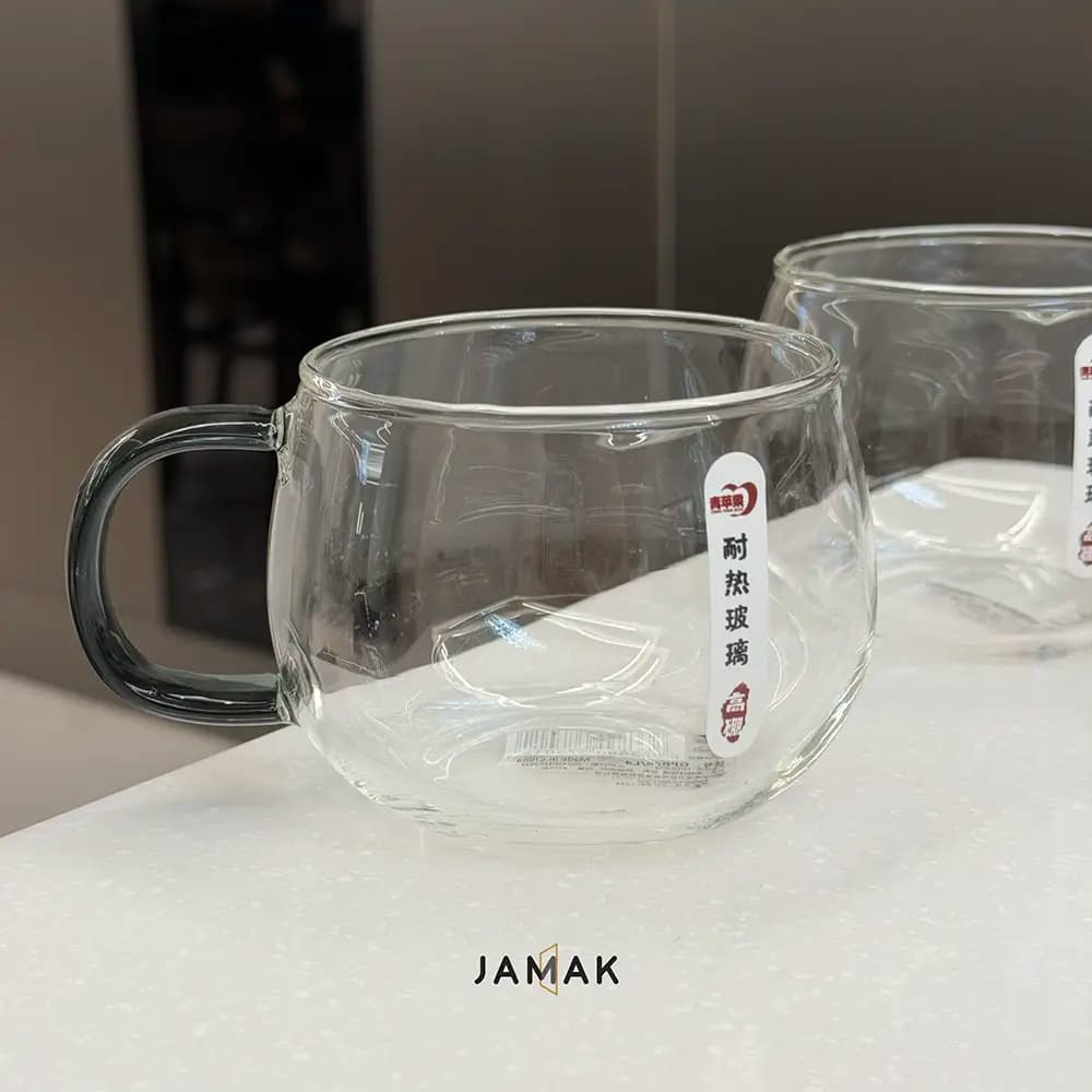 ماگ شیشه‌ای پیرکس دسته رنگی Deli Glassware – یک عددی — تصویر ۴