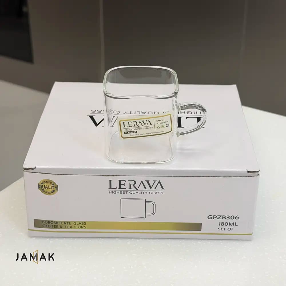 استکان مربع دسته رنگی و ساده Lerava مدل GPZB306 – یک عددی — تصویر ۵
