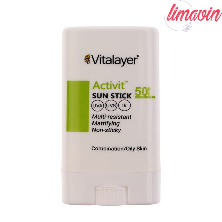 ضد آفتاب استیکی بی‌رنگ ویتالیر SPF 50 مدل اکتیویت مناسب پوست‌های مختلط و چرب وزن 15 گرم