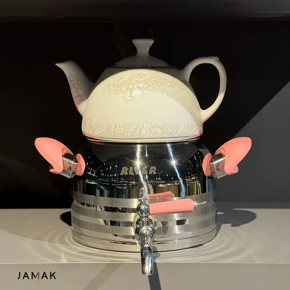 کتری قوری استیل شیاردار ریور کد 3886