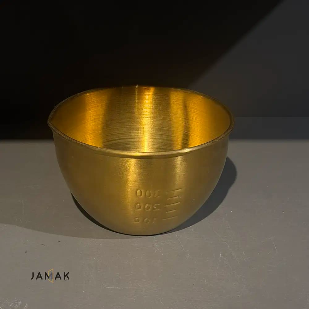 کاسه درجه دار 300 میل استیل طلایی — تصویر ۳