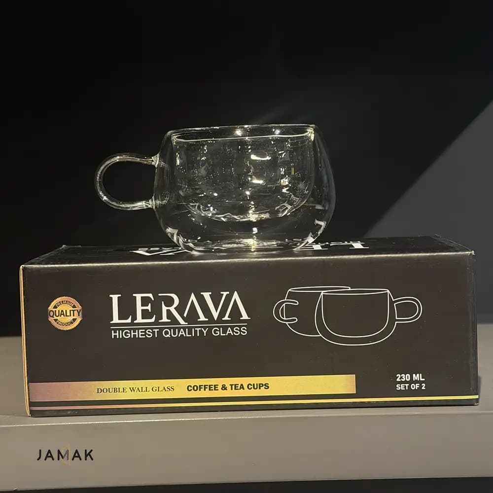 فنجان قهوه خوری دوجداره بزرگ lerava – یک عددی