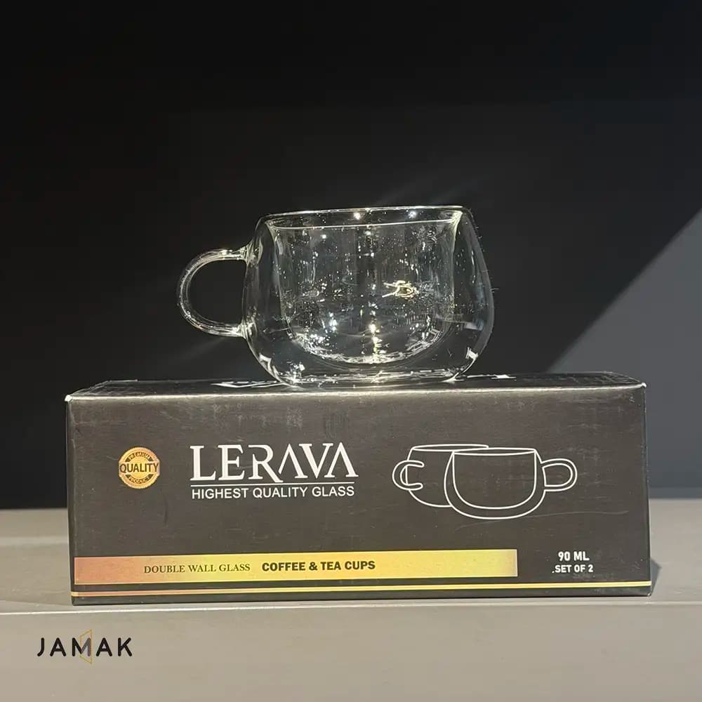فنجان قهوه خوری دوجداره کوچک lerava – یک عددی
