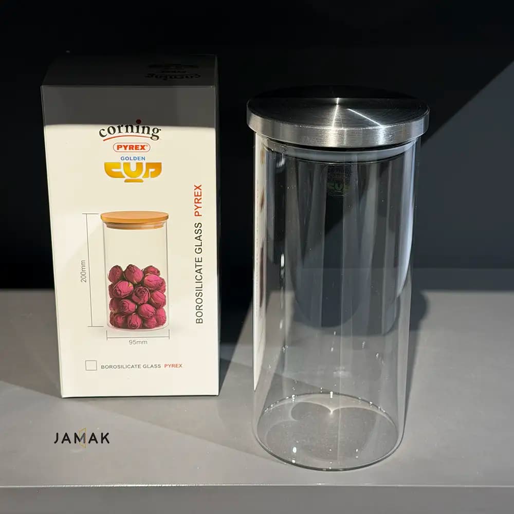 جار پیرکس درب استیل 95*200 — تصویر ۲