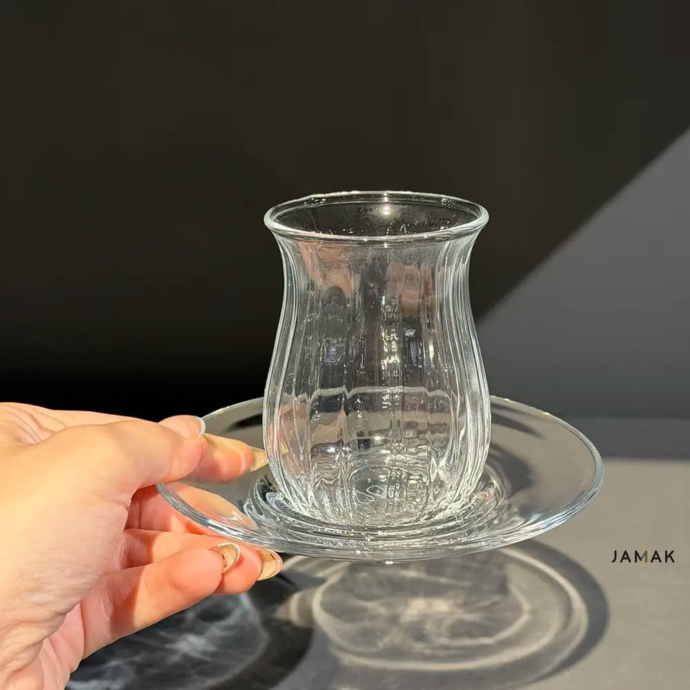 استکان نعلبکی پاشاباغچه طرح لینکا کد 96572 بسته 6 عددی — تصویر ۴