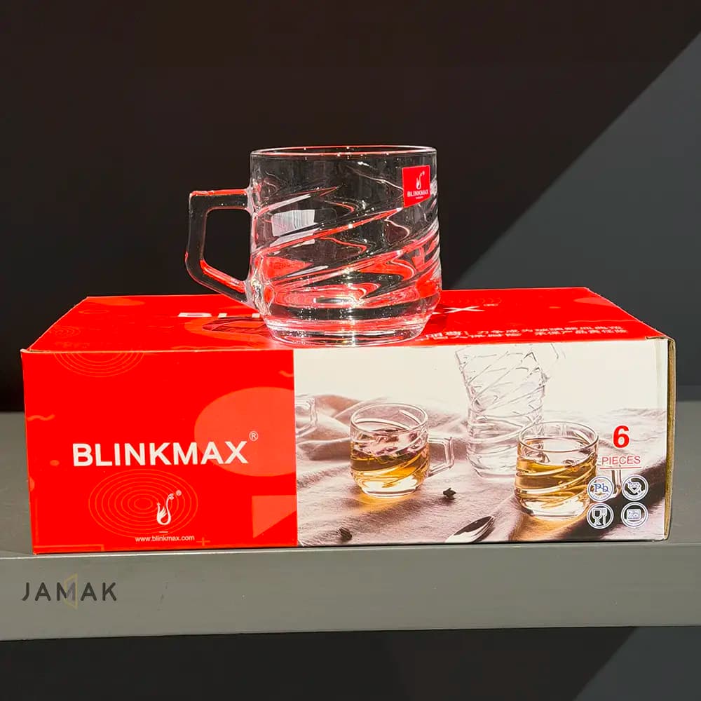 فنجان چای خوری بلینک مکس مدل خطی کد 01-108 بسته 6 عددی