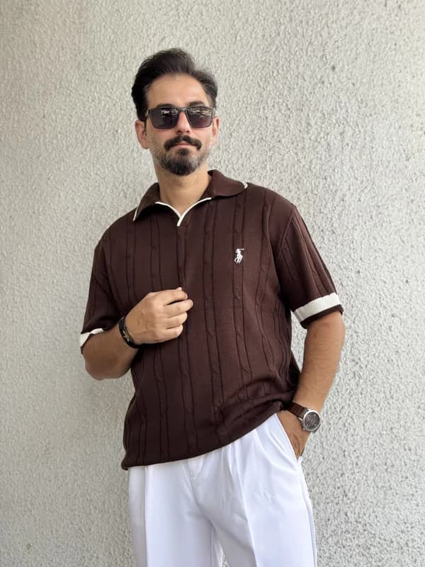 پلوشرت ZARA پارچه بافتی کش (4 رنگ) — تصویر ۷