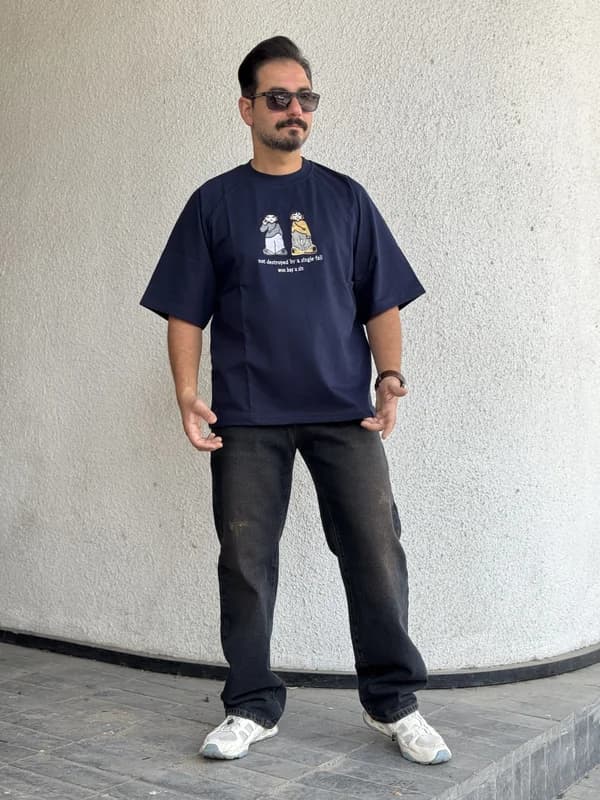 تیشرت گلدوزی مردانه مدل WON BAY (7 رنگ) | تیشرت باکسی پارچه دونخ لاکرا — تصویر ۸