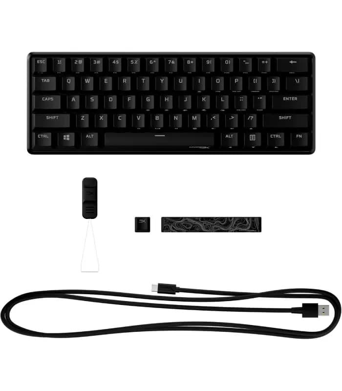کیبورد مخصوص بازی هایپرایکس مدل ALLOY ORIGINS 60% PBT DURABL DOUBLE SHOT PBT MATERYAL RED SWICH — تصویر ۳