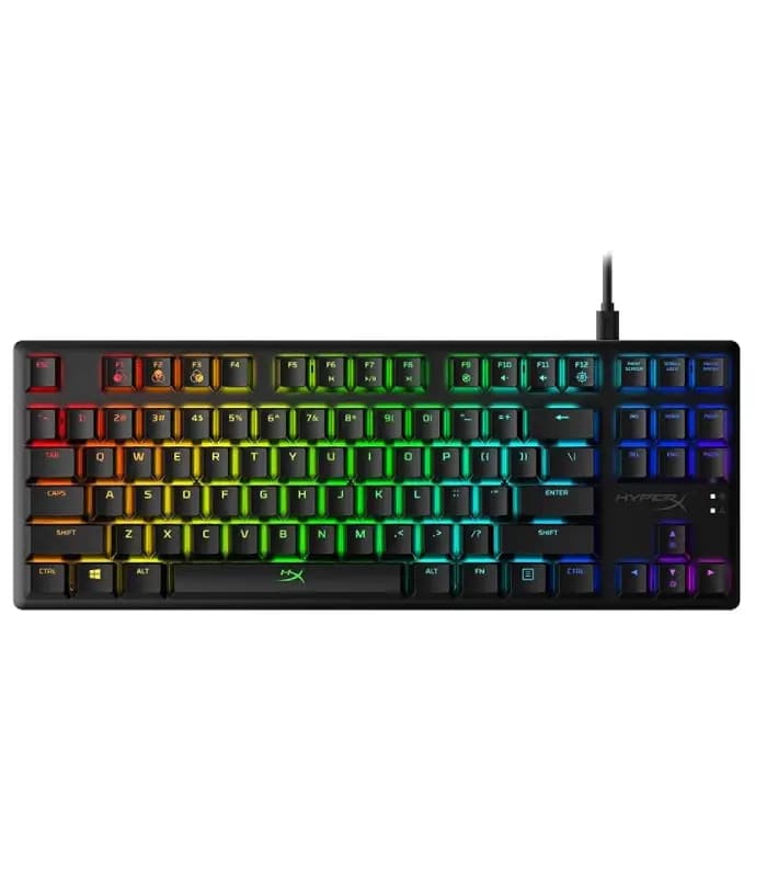 کیبورد مخصوص بازی هایپرایکس مدل ALLOY ORIGINS DYNAMIC RGB LIGHTING EFFETS RGB- RED SWICH