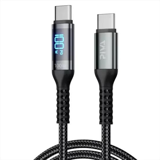 کابل شارژ گیمینگ تایپ سی PD100w مانیتور دار پیوا Piva Cable