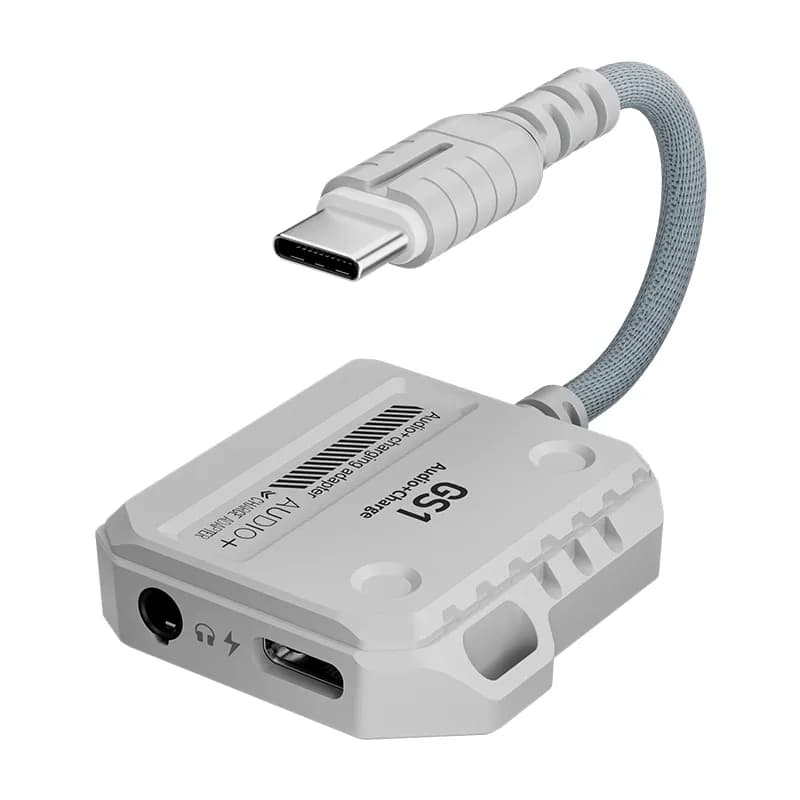 مبدل Plextone GS1 USB-C به جک 3.5mm و شارژ | آداپتور 2 در 1 صدا و شارژ