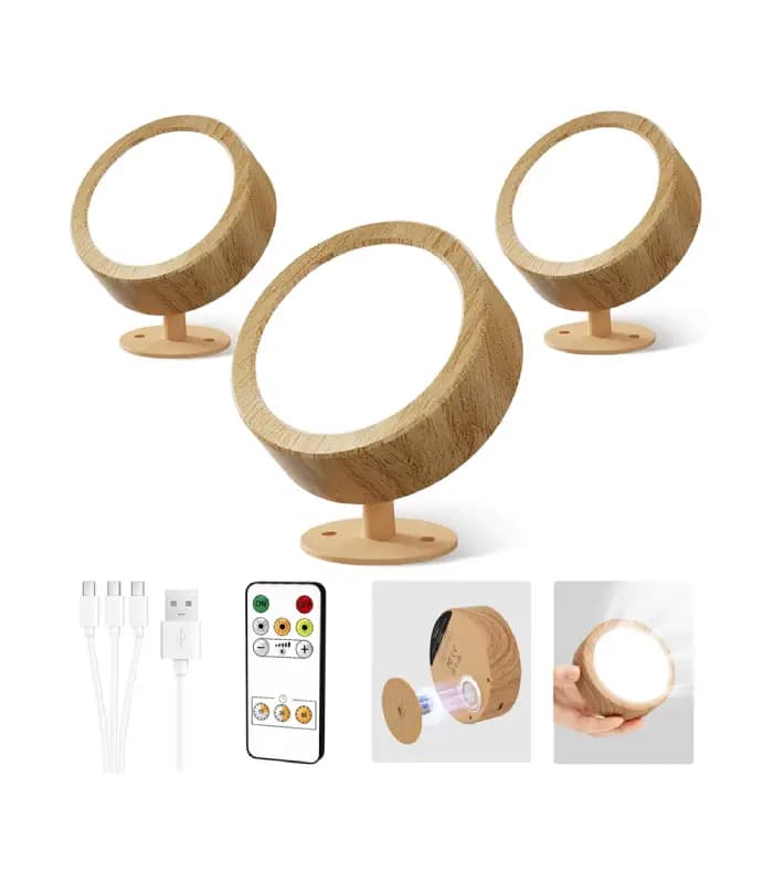 چراغ دیواری 3 تکه نورپردازی EZVALO مدل LED Wall Mounted Light – Wood
