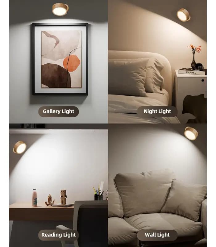 چراغ دیواری 3 تکه نورپردازی EZVALO مدل LED Wall Mounted Light – Wood — تصویر ۵