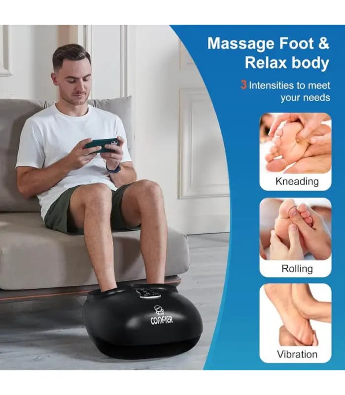 ماساژور پا COMFIER با ماساژ شیاتسو، ویبره، فشار هوا و گرمایش مدل cf-5306 — تصویر ۲