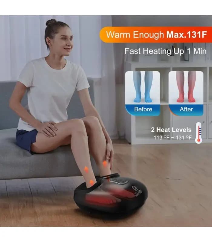 ماساژور پا COMFIER با ماساژ شیاتسو، ویبره، فشار هوا و گرمایش مدل cf-5306 — تصویر ۳