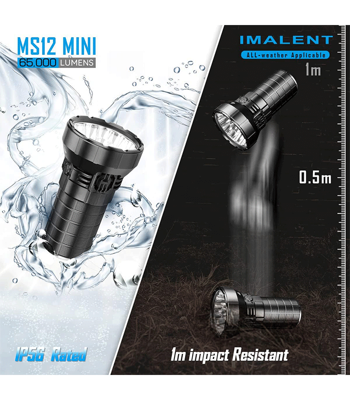 چراغ قوه و نور افکن حرفه ای ایمالنت مدل MS12 Mini — تصویر ۲