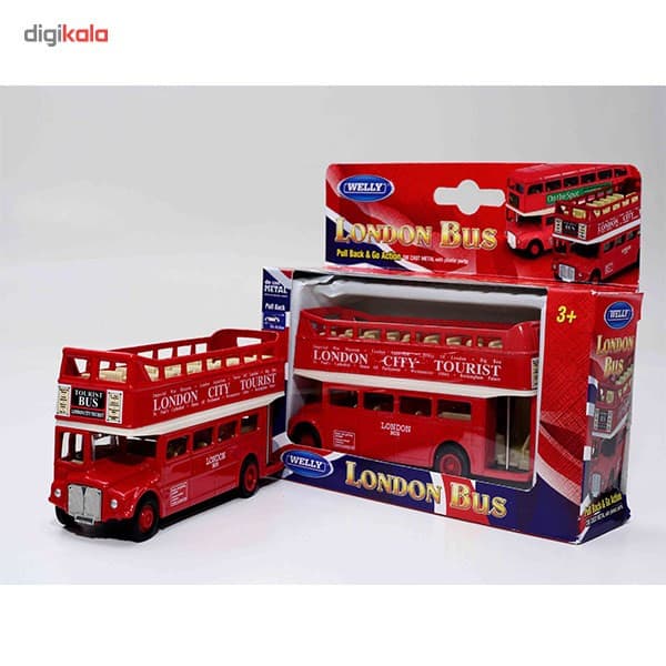 ماشین بازی اتوبوس بدون سقف ولی ناب سل لندن مدل London Bus 1 — تصویر ۴