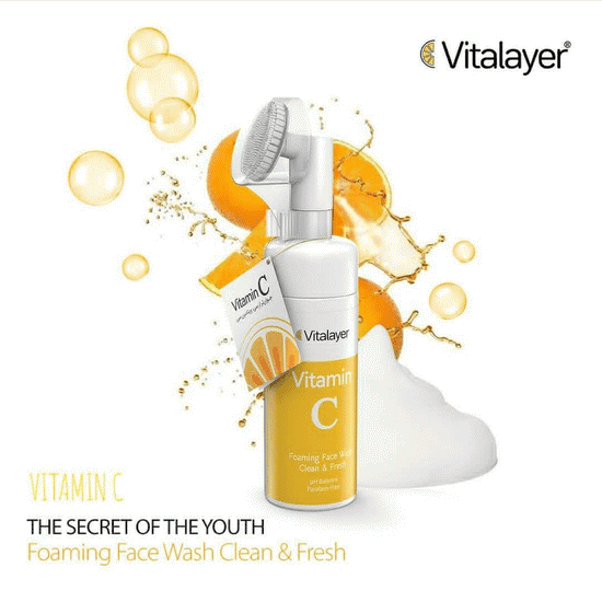 فوم شستشوی صورت ویتامین سی ویتالیر 150 میل VITALAYER VITAMIN C FACE FOAMING WASH