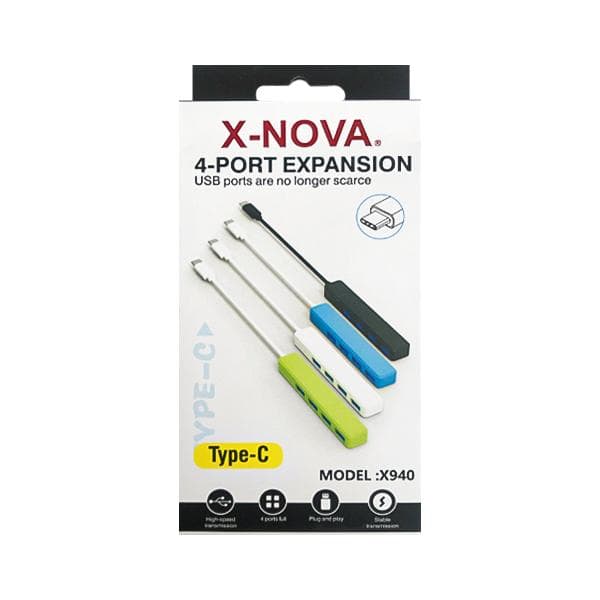 هاب تایپ سی 4 پورت USB3.0 نووا مدل X940 — تصویر ۲