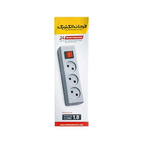 سه خانه برق استاندارد فرحان مدل F 333 کابل 1.8 متر — تصویر ۲