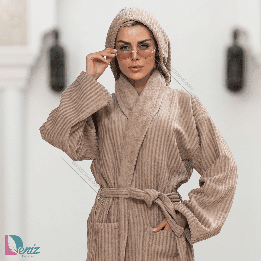 حوله تن پوش seta رنگ نسکافه ای — تصویر ۲