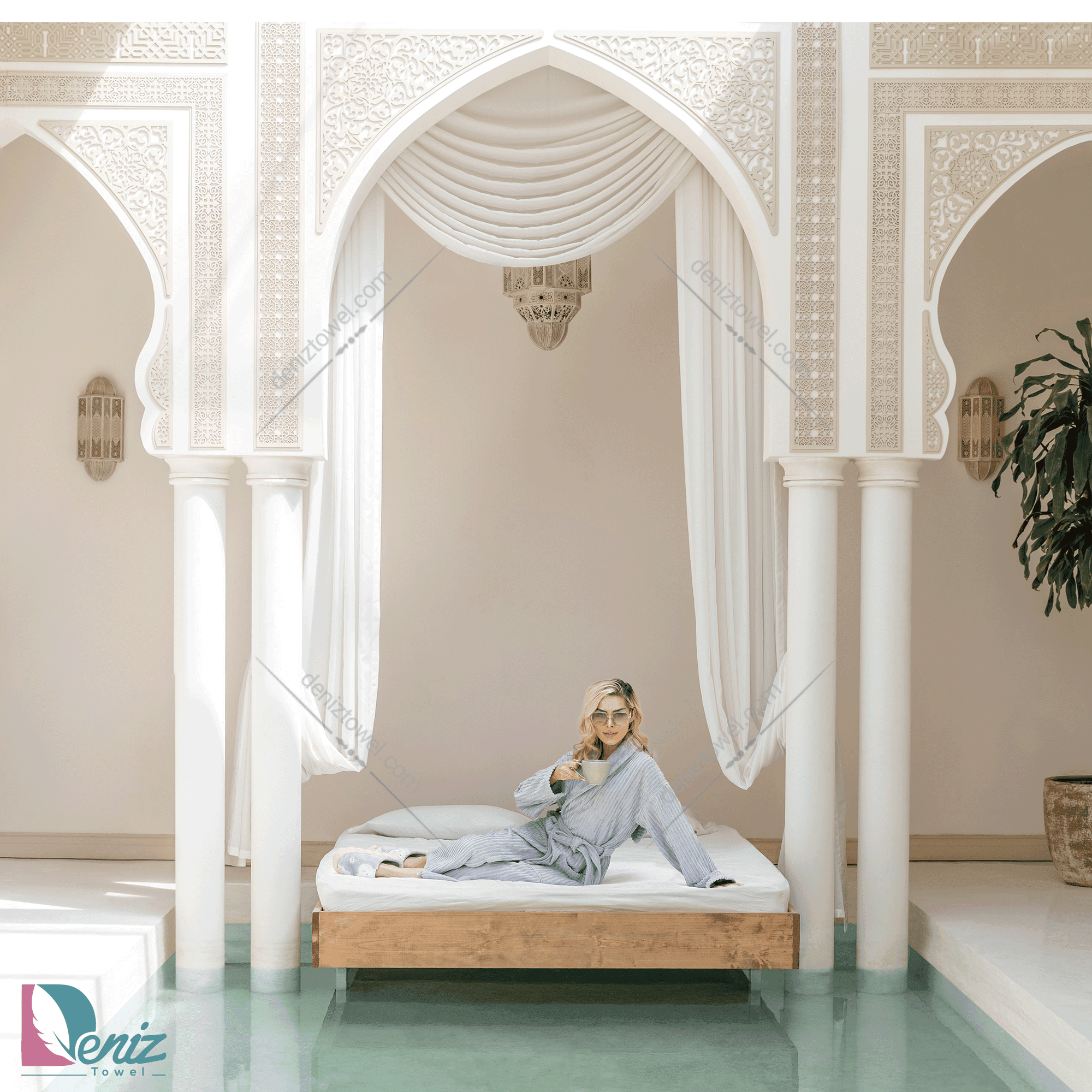 حوله تن پوش seta رنگ طوسی — تصویر ۳