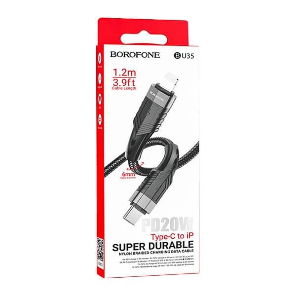 کابل تایپ سی به لایتنینگ 20W بروفون مدل BU35 طول 1.2 متر — تصویر ۲