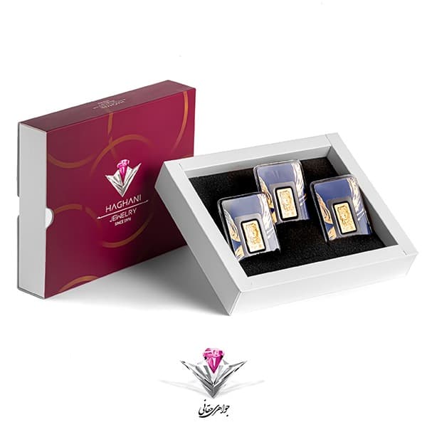 پک سه عددی سازمانی و سرمایه گذاری و هدیه شمش پرنیا 2/5 گرمی طلای 24 عیار