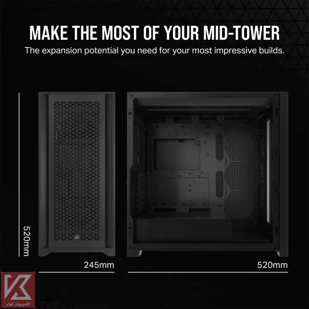 کیس کورسیر مدل iCUE 5000D Airflow — تصویر ۴