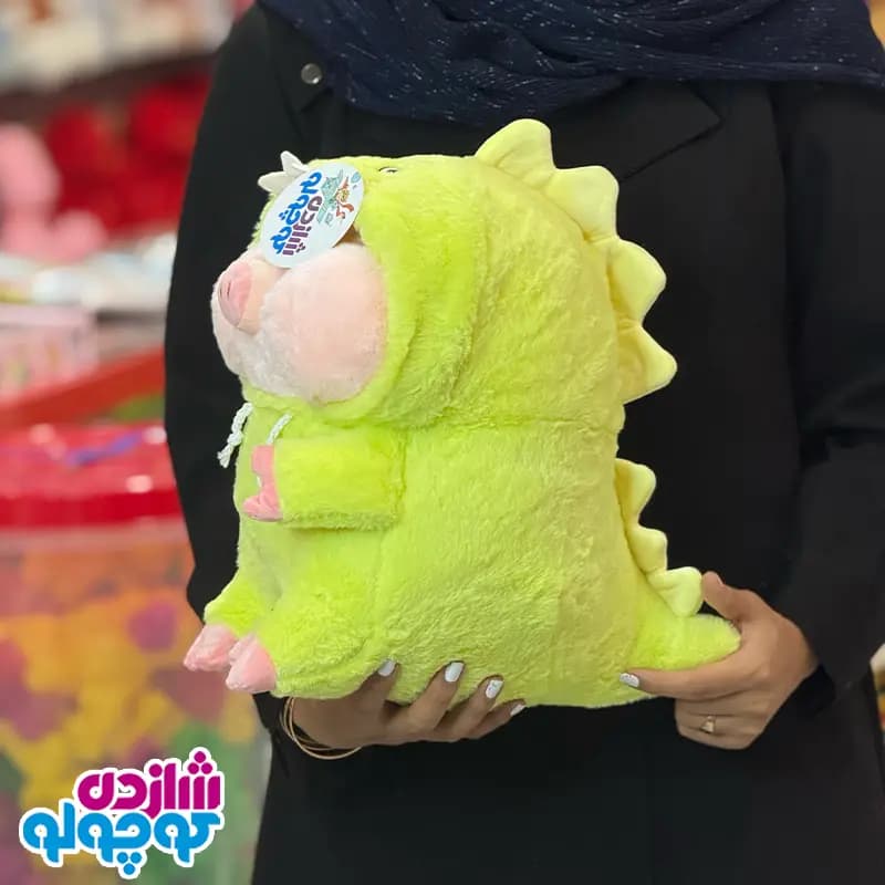 عروسک خوک لباس دایناسوری لپ دار اورجینال — تصویر ۴