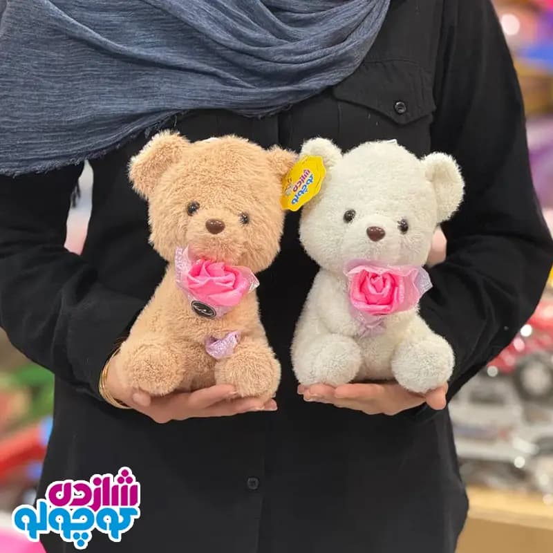 عروسک خرس گل به دست اورجینال
