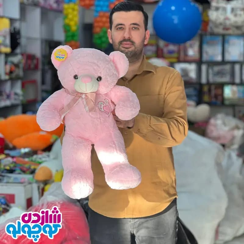 عروسک خرس قلب به سینه 60 سانتی اورجینال — تصویر ۶