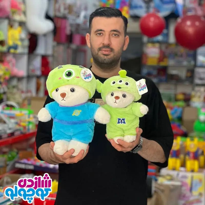 عروسک خرس لباس و کلاه دار اورجینال