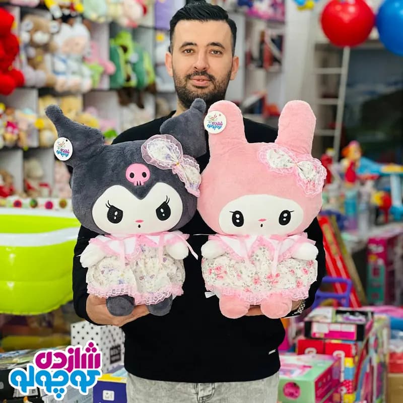 عروسک کرومی و ملودی بزرگ لباس گل دار