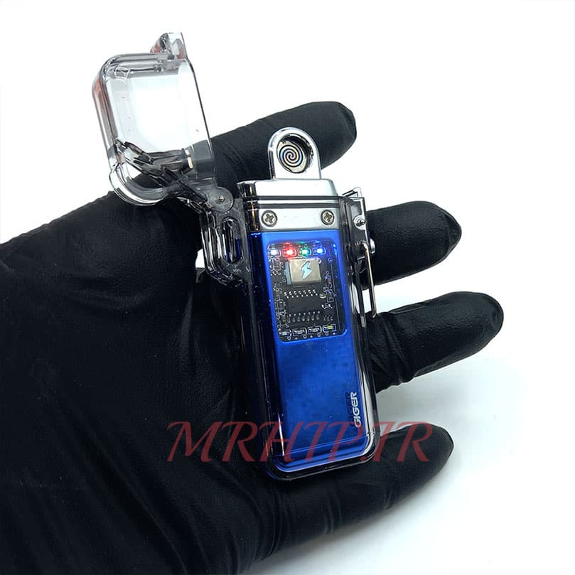فندک الکتریکی شارژی مدل المنتی آبی کدa140048 — تصویر ۶