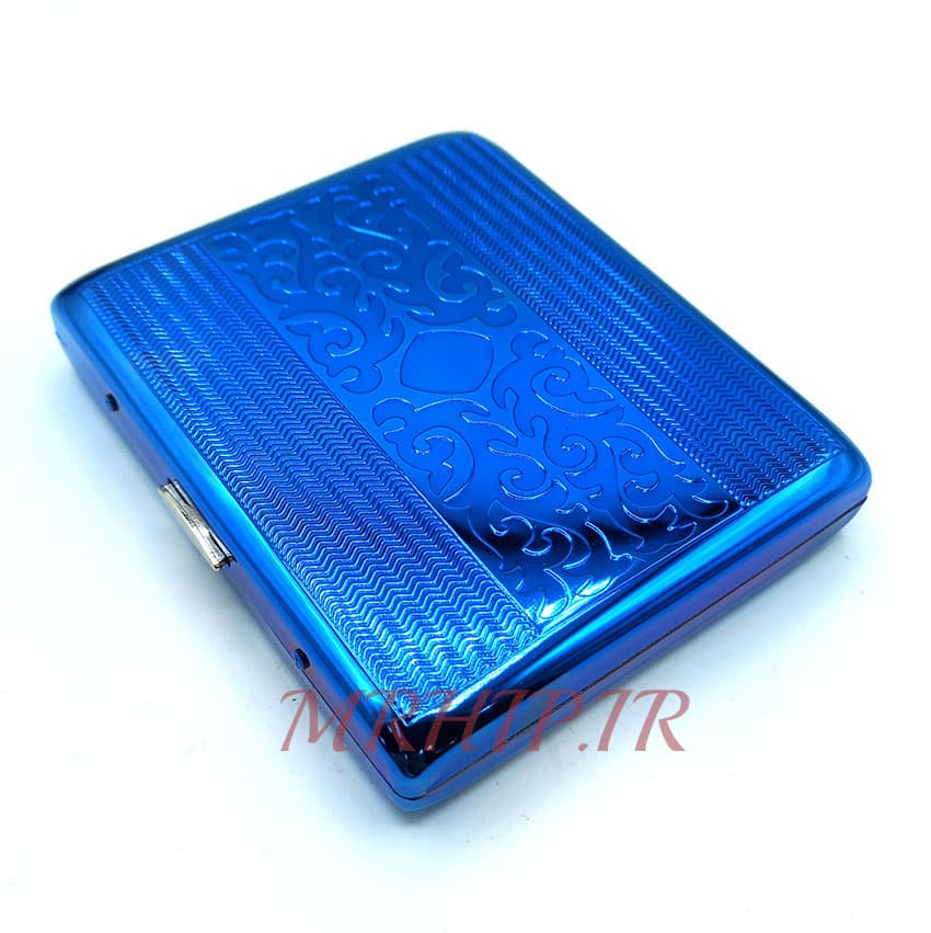 جاسیگاری استیل رنگ آبی طرحدار کد a210050