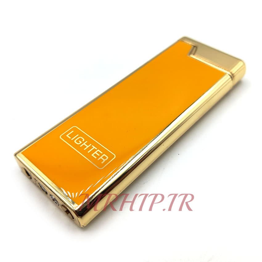 فندک گازی مدل لایتر نارنجی طلایی کد a120034