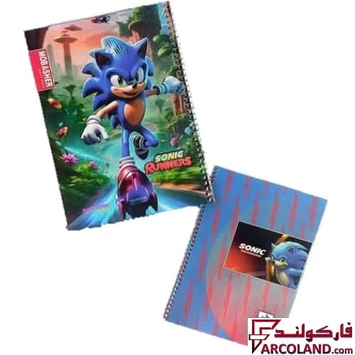 دفتر نقاشی 100 برگ سیمی جلد طلقی طرح سونیک