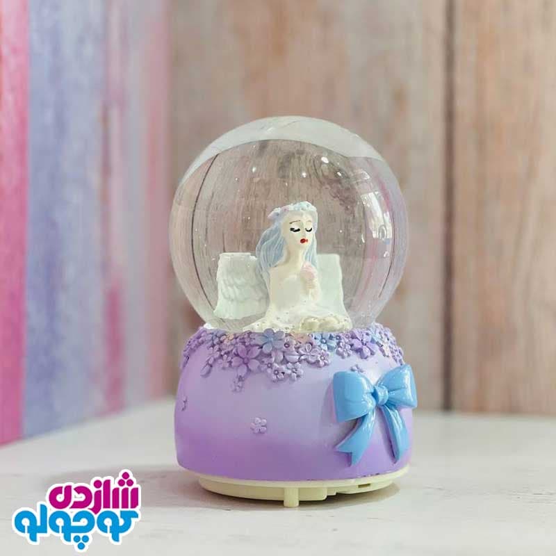 گوی موزیکال باتری خور طرح دختر فرشته بنفش — تصویر ۲