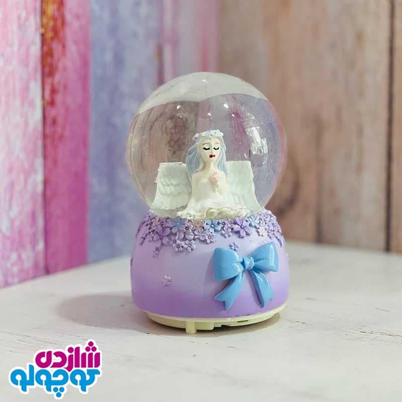 گوی موزیکال باتری خور طرح دختر فرشته بنفش