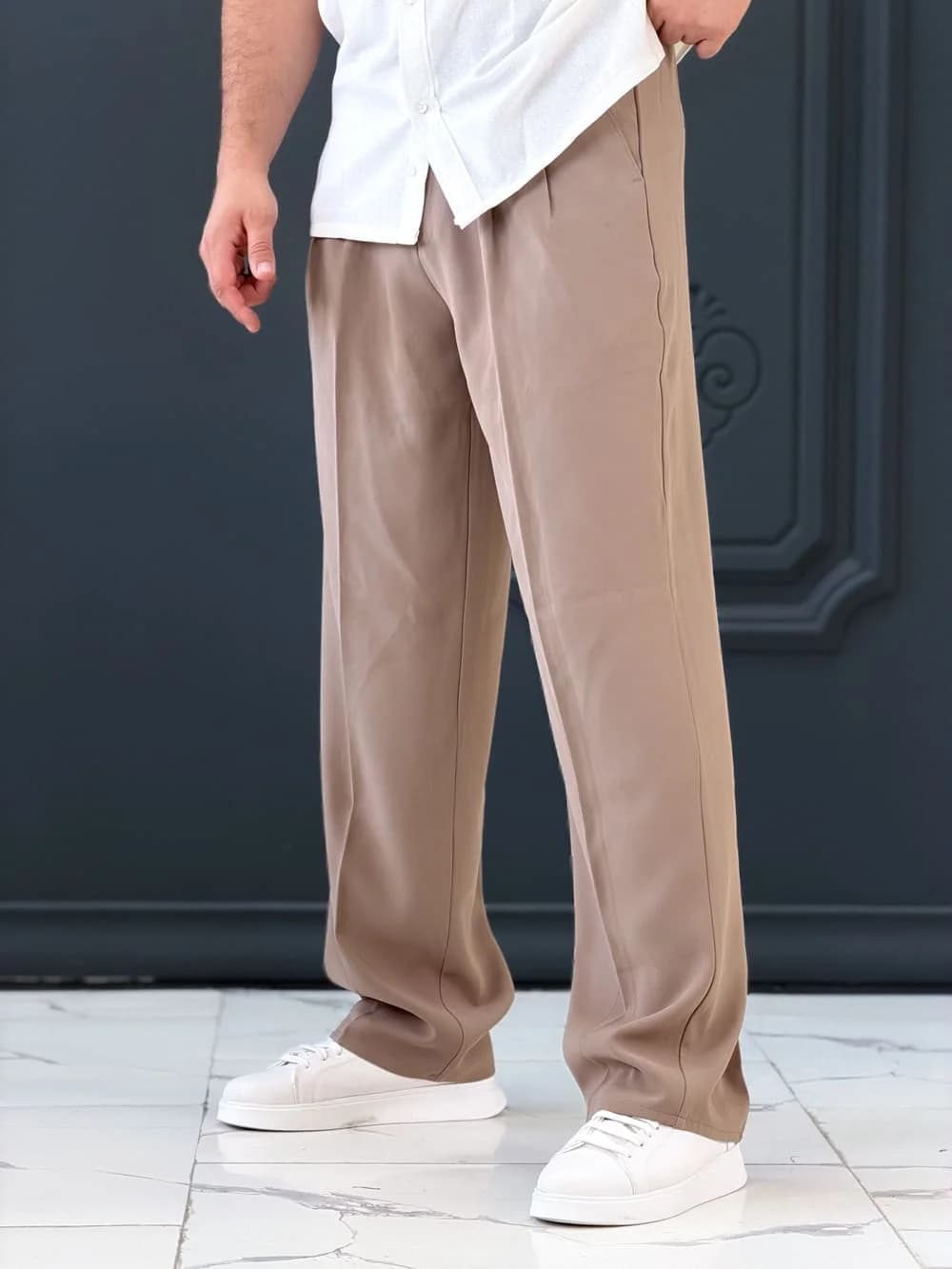 شلوار 020603 ZARA نسکافه‌ای — تصویر ۴