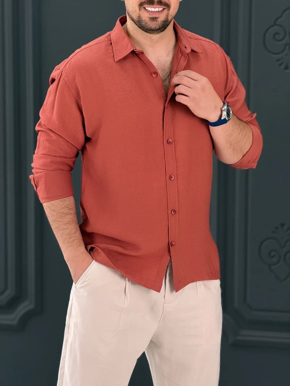 پیراهن 031642 VICO عنابی