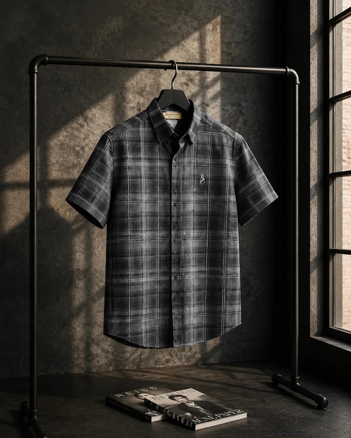 پیراهن 040306 BURBERRY ذغالی