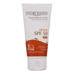 کرم ضد آفتاب رنگی هیدرودرم مدل Medium Beige SPF50 محافظ UVA ،UVB، ضد آب، مناسب پوست‌های چرب و آکنه‌ای حجم 50 میلی‌لیتر