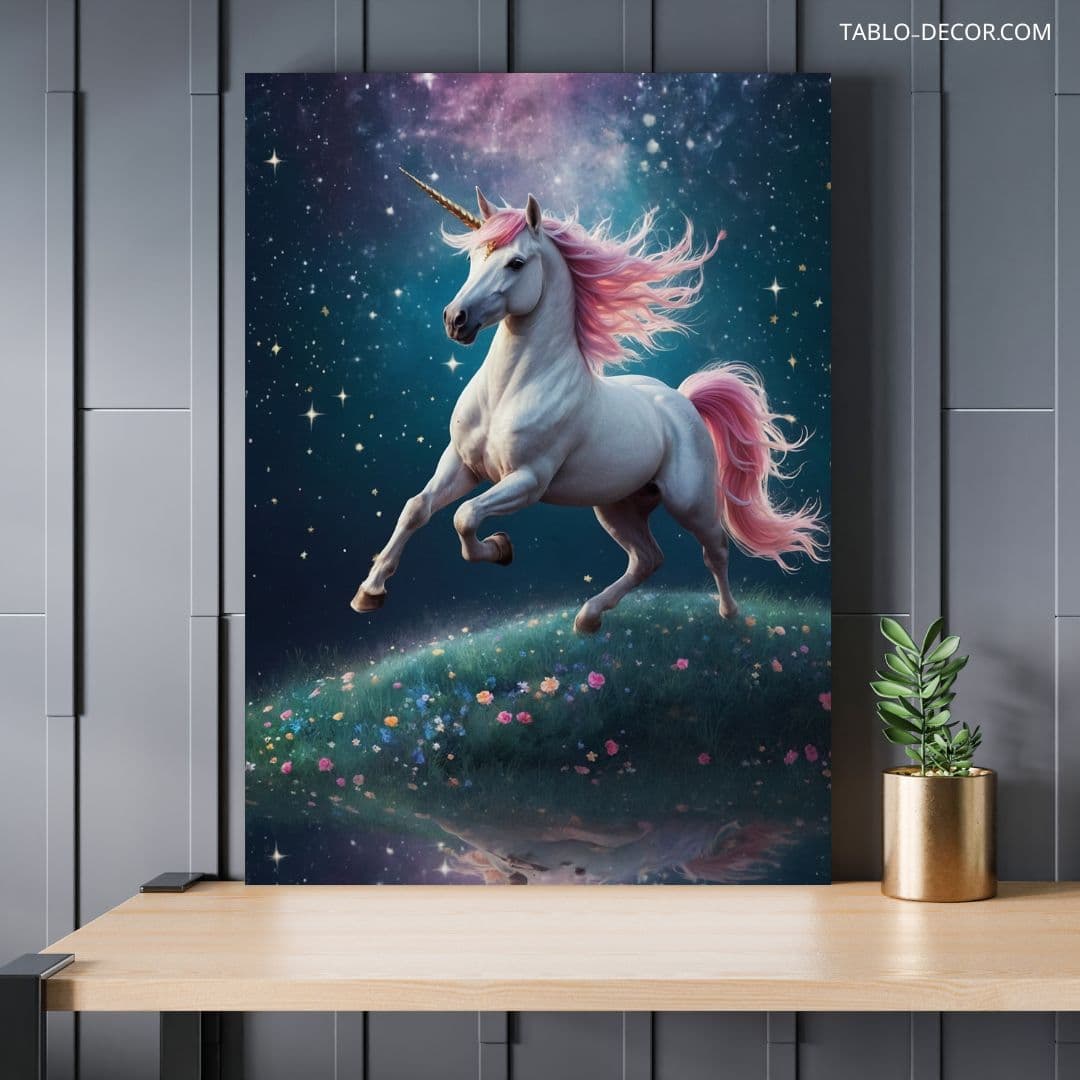 تابلو اسب شاخ دار unicorn
