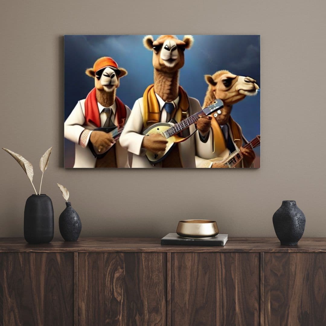 تابلو شتر های نوازنده Musician camels