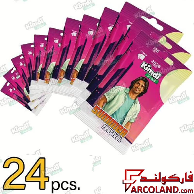کیمدی کارت فوتبال سامر مدل Kimdi Summer 2026 بسته 24 عددی